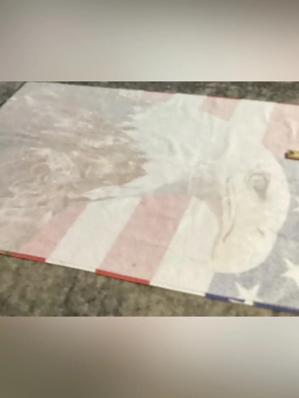 Vintage Hilasal Beach Towel Bald Eagle American Flag USA Bath Patriotic Cotton